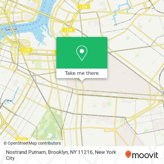 Mapa de Nostrand Putnam, Brooklyn, NY 11216