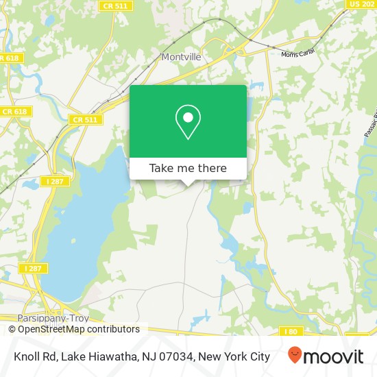 Mapa de Knoll Rd, Lake Hiawatha, NJ 07034
