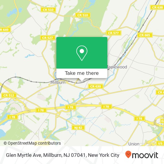 Glen Myrtle Ave, Millburn, NJ 07041 map