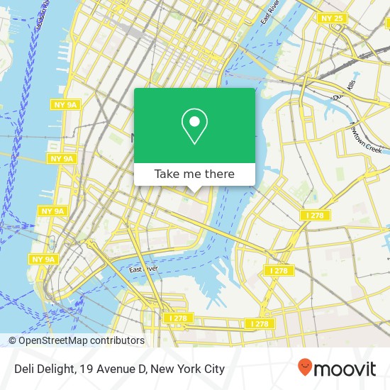 Deli Delight, 19 Avenue D map