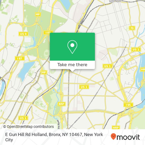 Mapa de E Gun Hill Rd Holland, Bronx, NY 10467