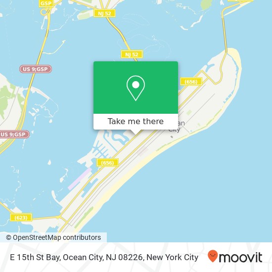 Mapa de E 15th St Bay, Ocean City, NJ 08226