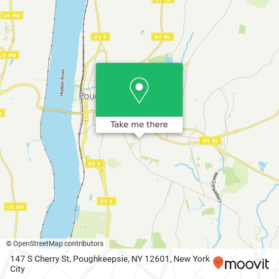 Mapa de 147 S Cherry St, Poughkeepsie, NY 12601