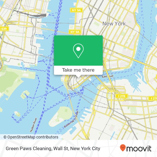 Mapa de Green Paws Cleaning, Wall St