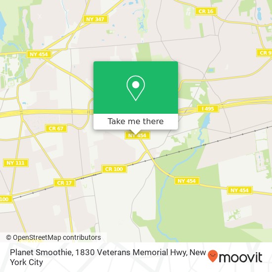 Planet Smoothie, 1830 Veterans Memorial Hwy map