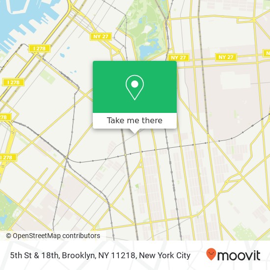 Mapa de 5th St & 18th, Brooklyn, NY 11218