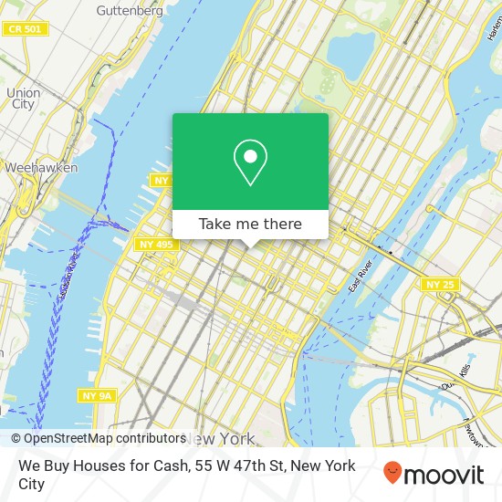 We Buy Houses for Cash, 55 W 47th St map