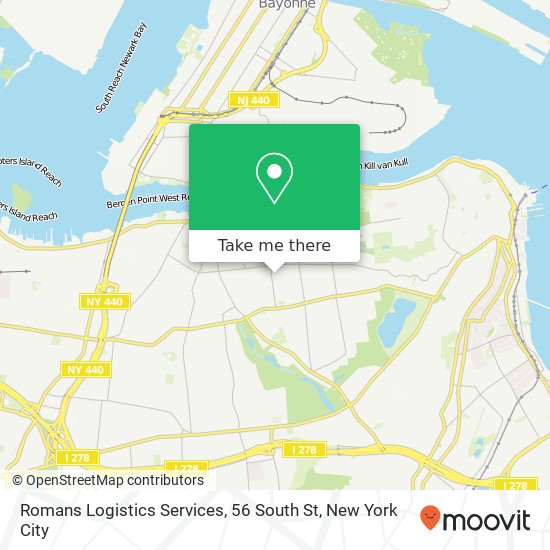 Mapa de Romans Logistics Services, 56 South St