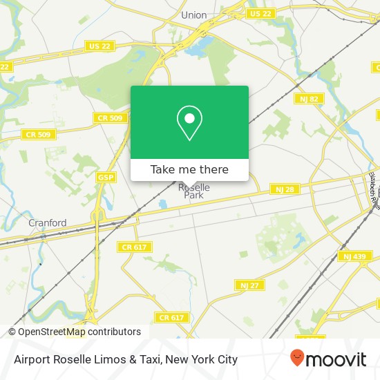 Airport Roselle Limos & Taxi map