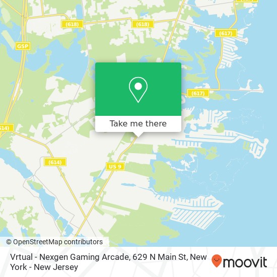 Mapa de Vrtual - Nexgen Gaming Arcade, 629 N Main St