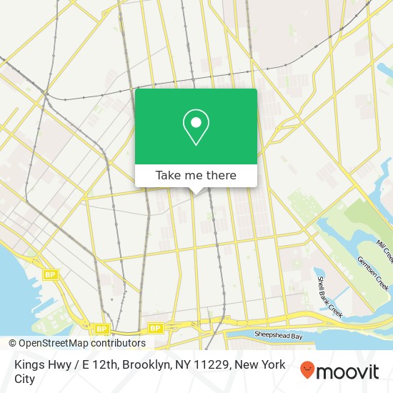 Mapa de Kings Hwy / E 12th, Brooklyn, NY 11229