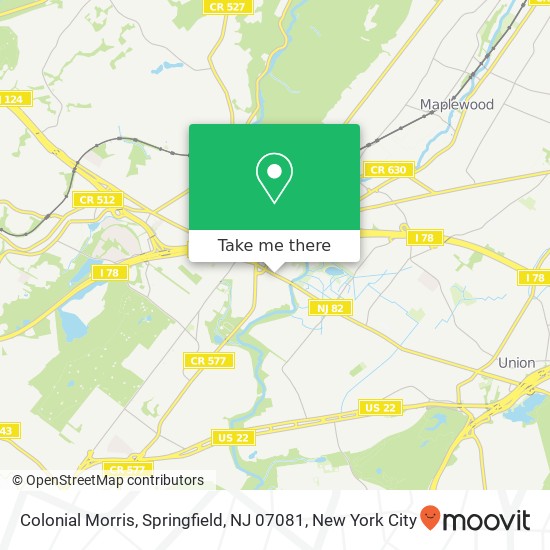 Colonial Morris, Springfield, NJ 07081 map