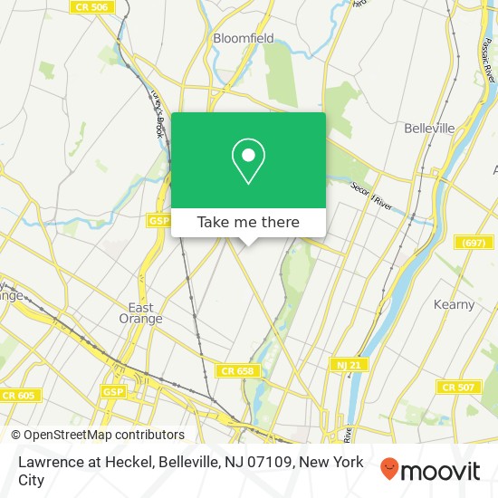 Mapa de Lawrence at Heckel, Belleville, NJ 07109