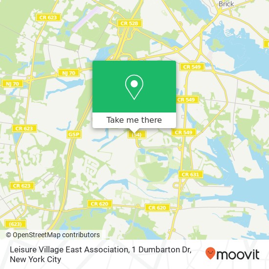Mapa de Leisure Village East Association, 1 Dumbarton Dr
