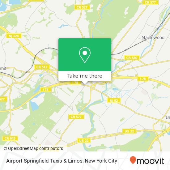 Mapa de Airport Springfield Taxis & Limos