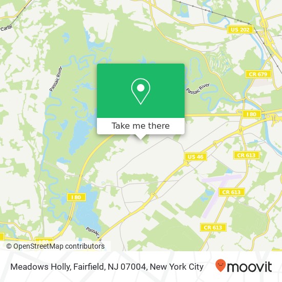 Mapa de Meadows Holly, Fairfield, NJ 07004