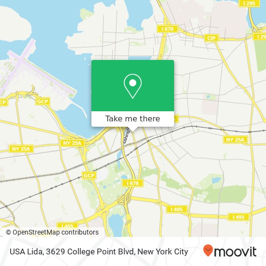 USA Lida, 3629 College Point Blvd map