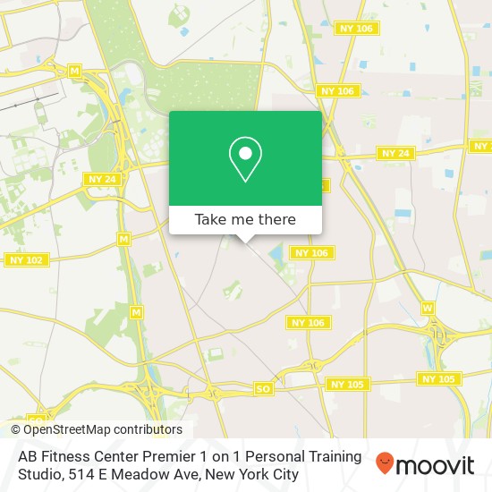 Mapa de AB Fitness Center Premier 1 on 1 Personal Training Studio, 514 E Meadow Ave