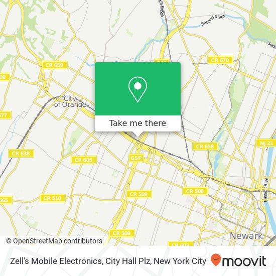 Mapa de Zell's Mobile Electronics, City Hall Plz