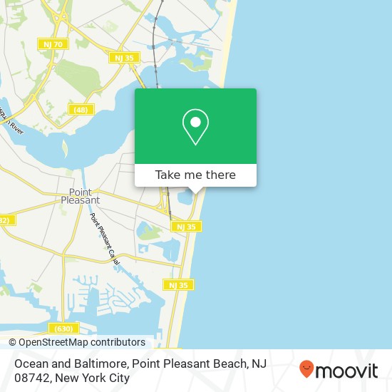 Mapa de Ocean and Baltimore, Point Pleasant Beach, NJ 08742