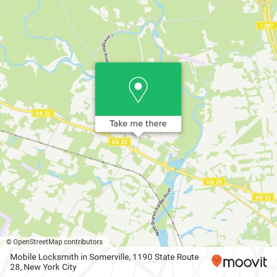 Mapa de Mobile Locksmith in Somerville, 1190 State Route 28