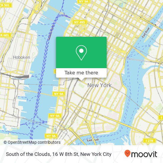 Mapa de South of the Clouds, 16 W 8th St