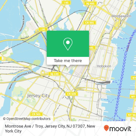 Mapa de Montrose Ave / Troy, Jersey City, NJ 07307
