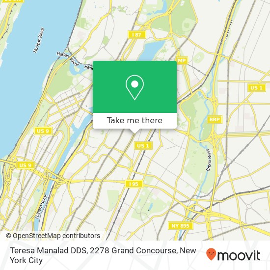 Mapa de Teresa Manalad DDS, 2278 Grand Concourse