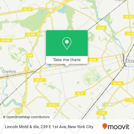 Mapa de Lincoln Mold & die, 239 E 1st Ave