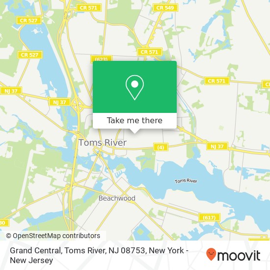 Mapa de Grand Central, Toms River, NJ 08753