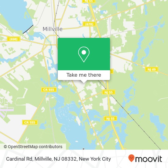 Mapa de Cardinal Rd, Millville, NJ 08332