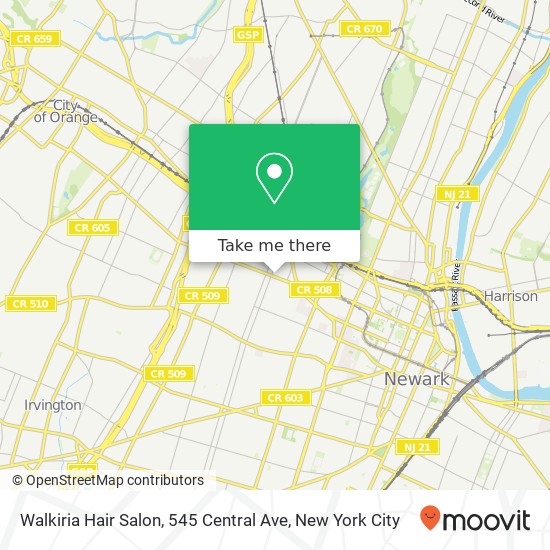 Walkiria Hair Salon, 545 Central Ave map
