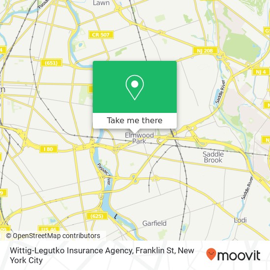 Mapa de Wittig-Legutko Insurance Agency, Franklin St