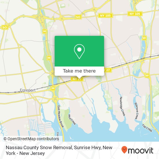 Nassau County Snow Removal, Sunrise Hwy map