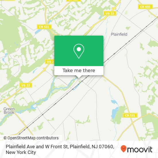 Plainfield Ave and W Front St, Plainfield, NJ 07060 map