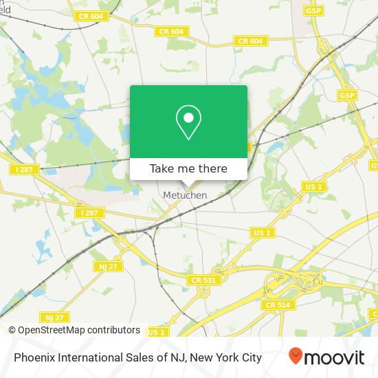 Phoenix International Sales of NJ map