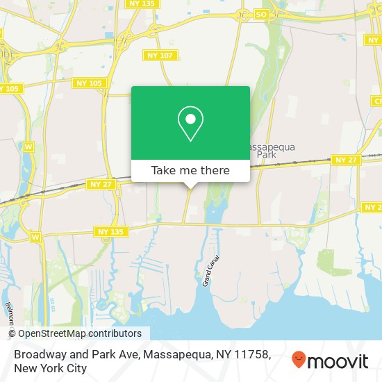 Mapa de Broadway and Park Ave, Massapequa, NY 11758