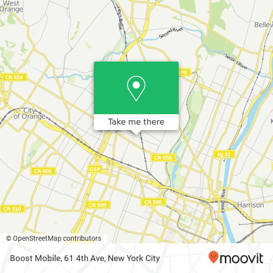Mapa de Boost Mobile, 61 4th Ave