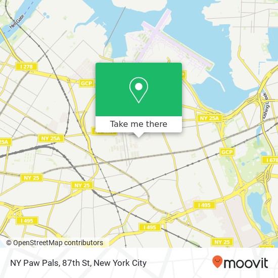 NY Paw Pals, 87th St map