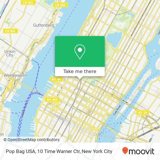 Pop Bag USA, 10 Time Warner Ctr map