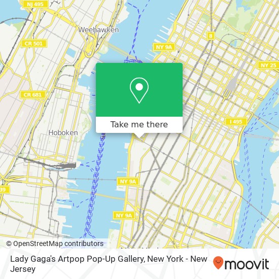 Mapa de Lady Gaga's Artpop Pop-Up Gallery