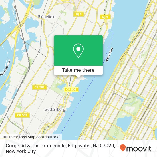 Mapa de Gorge Rd & The Promenade, Edgewater, NJ 07020