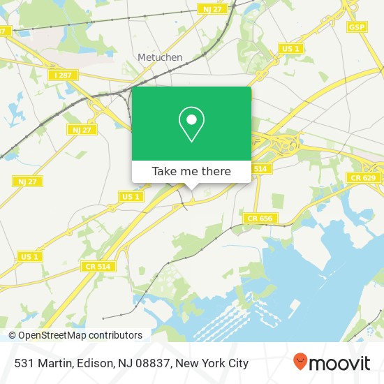 531 Martin, Edison, NJ 08837 map