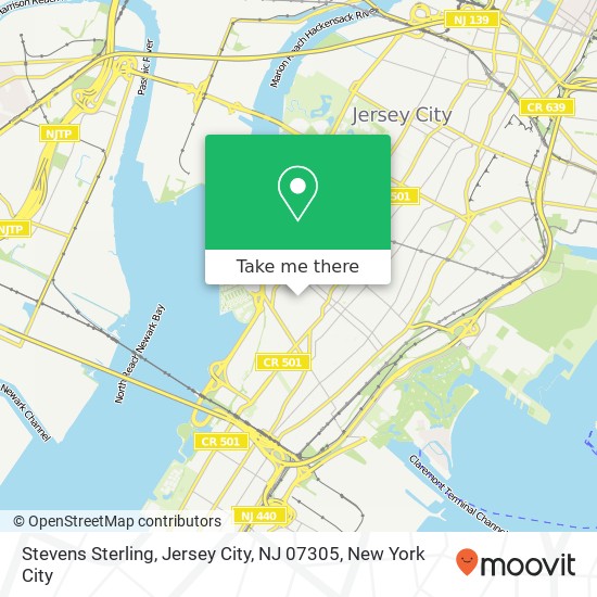 Mapa de Stevens Sterling, Jersey City, NJ 07305