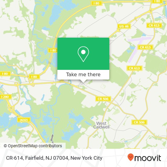 Mapa de CR-614, Fairfield, NJ 07004