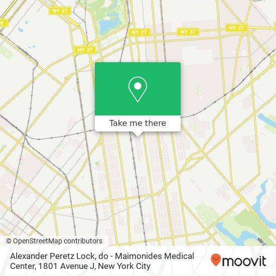 Mapa de Alexander Peretz Lock, do - Maimonides Medical Center, 1801 Avenue J