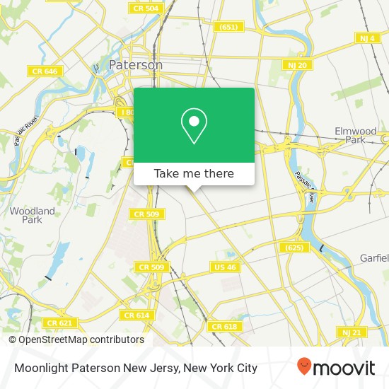 Mapa de Moonlight Paterson New Jersy
