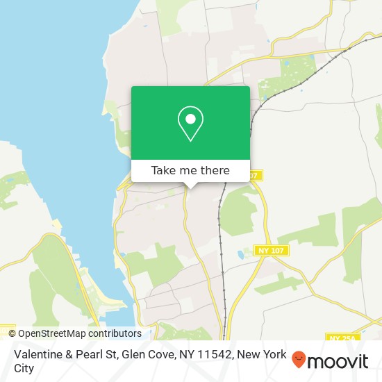 Mapa de Valentine & Pearl St, Glen Cove, NY 11542