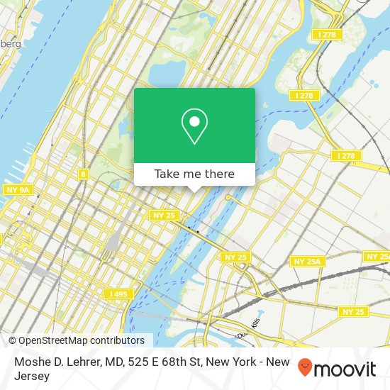 Mapa de Moshe D. Lehrer, MD, 525 E 68th St
