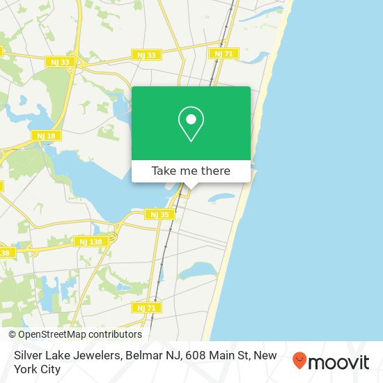 Mapa de Silver Lake Jewelers, Belmar NJ, 608 Main St